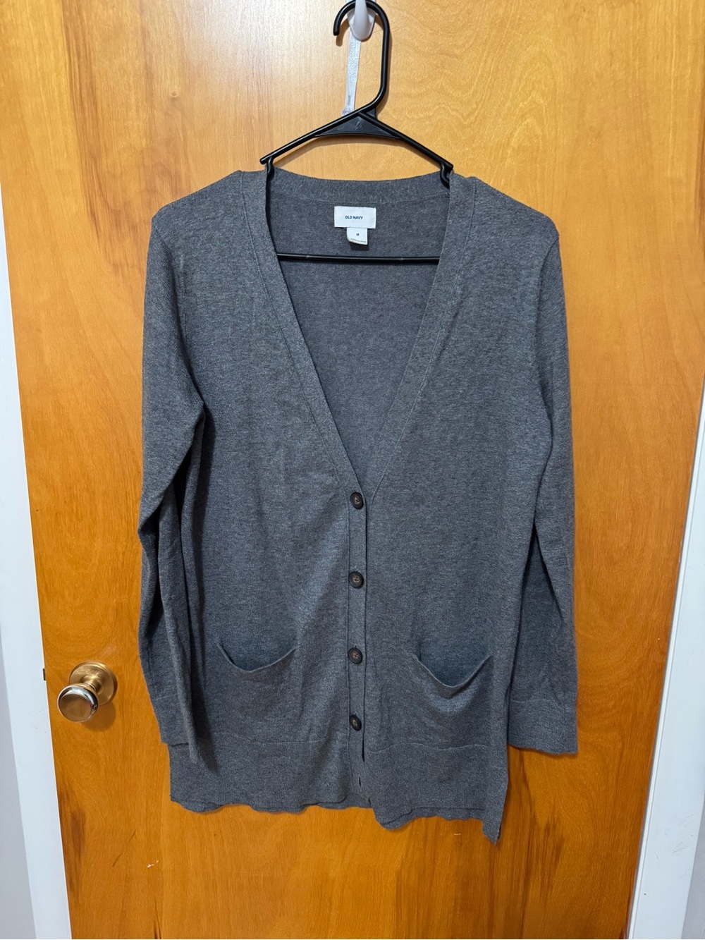 Old Navy Gray V-Neck Button Cardigan
